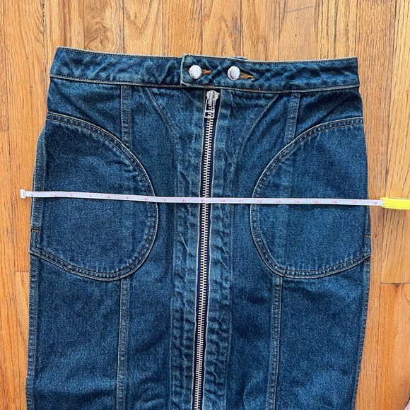 NWT Eckhaus Latta Blue Zip Denim Midi Skirt - Picture 6 of 8